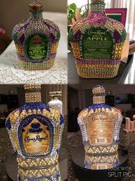 Crown Royal Decor Liquor Bottle Crafts Decorated Liquor Bottles Alcohol Bottle Decorations