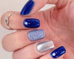 It shows elegance, fame, and it can be worn on several occasions. Nails Blue Silver Simple 20 Ideas Blue And Silver Nails Silver Nail Designs Silver Nails