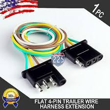 This type of connector allows for the basic connection of the three lighting functions which include running, turn, and brake lights. 12ft Trailer Light Wiring Harness Extension 4 Pin 18 Awg Flat Wire Connector Ebay