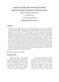Save save gravimetri penguapan for later. Top Pdf Analisis Gravimetri 123dok Com