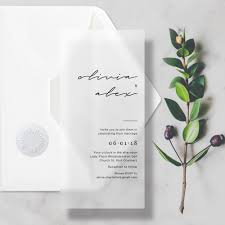Minimal Vellum Wedding Invitations Transparent Translucent Invites With Env Clear Wedding Invitations Contemporary Wedding Invitations Wedding Invitation Cards