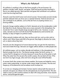 What Is Air Pollution Science Passages Reading Passages Science Reading