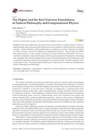 The universe computes its own behavior. Pdf The Digital And The Real Universe Foundations Of Natural Philosophy And Computational Physics