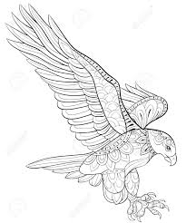 Download and print these eagle coloring pages for free. A Cute Flying Eagle Image For Relaxing Activity A Coloring Book Page Royalty Free Cliparts Vectors And Stock Illustration Image 126842132
