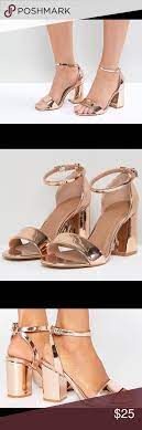 Asos Heron Wide Fit Sandals Rose Gold Wide Fit Sandals Asos Shoes Heels