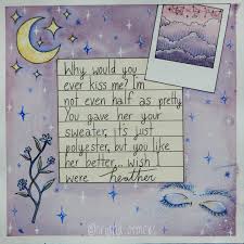 I still remember third of december me in your sweater you said it looked better. A Lyric Illustration I Did Lyrics From The Song Heather Conangray