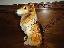 Kmart Canada Vintage 1960s 70s Porcelain Collie Dog Statue Figurine Made Japan Lion Sculpture Thrifting Statue