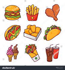 Fast Food Flat Icons Pack Vector Fast Food Food Cartoon Free Fast Food