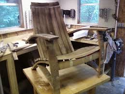 The adirondack chair is an american icon that evokes images of lazy summer days at the lake or seashore this woodcraft ships for free. Wine Barrel Adirondack Chair By Rugger Bruce Lumberjocks Com Woodworking Community