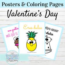 Let your child color his personal unicorn and go on a magical journey! Spanish Classroom Posters And Coloring Pages Valentine Theme Tpt