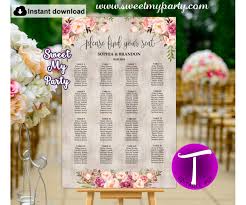 Boho Seating Chart Template Floral Seating Chart Template 31