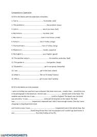 Degrees Of Comparison Interactive Worksheet Degrees Of Comparison Importance Of Time Management Adjective Worksheet