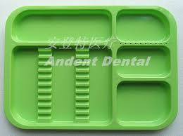 1pc Dental Instrument Autoclavable Plastic Trays Flat Standard Dividede Green Dental Instruments Dental Plastic Trays