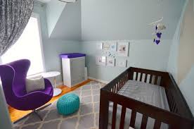 A sweet little girl's purple nursery reveal filled with simple diy projects and organization. The Reveal A Blue And Purple Nursery The Sweetest Digs
