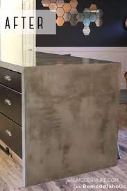 Remodelaholic Diy Concrete Kitchen Island Reveal How To Concrete Kitchen Island Concrete Kitchen Concrete Walls Diy