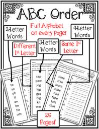 Abc Order With 2 3 4 Letter Words Distance Learning Packet