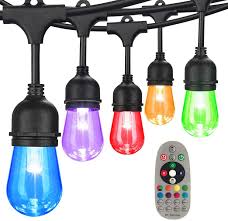 Our commercial string lights give a new look to your outdoor patio, backyard, restaurant or special event. 48ft Color Changing Outdoor String Lights Rgb Cafe Led String Light With 15 E26 Shatterproof Edison Bulb Dimmable Commercial Light String For Patio Backyard Christmas Holiday Party Remote Amazon Com