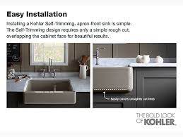 Whitehaven is available in 7 short and 9. Whitehaven Self Trimming 32 Undermount Single Bowl Sink W Tall Apron K 5827 Kohler Kohler