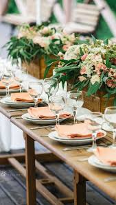 Modern Spring Peach And White Wedding Table Setting Spring Wedding Colors Sp Rustic Wedding Table Setting Rustic Wedding Table Rustic Barn Wedding Reception