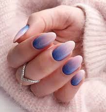 80 Pretty Natural Acrylic Oval Nails Design Ideas Page 74 Of 88 With Images Oval Nails Designs Oval Acrylic Nails Blue Ombre Nails