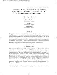 Pos malaysia berhad, kuala lumpur, malaysia. Pdf Cultural Intelligence And Expatriate Performance In Global Assignment The Mediating Role Of Adjustment