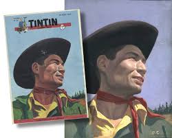 Hergé between his wife Germaine Kieckens (right) and Claude Misonne (left).