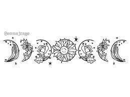 Moon Phases But With Flowers By Emma Rage Witchesvspatriarchy Moon Phases Tattoo Cute Tattoos Witch Tattoo