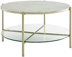 Get 5% in rewards with club o! Walker Edison Blaine Mid Century Modern Marble And Glass Round Coffee Table 32 Inch White Marble And Gold Buy Online At Best Price In Uae Amazon Ae
