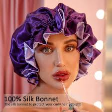 100% silk charmeuse satin bonnet, single lined,pink satin hair bonnet, silk night cap. Buy Satin Bonnet For Natural Hair Bonnets For Black Women Silk Bonnet For Curly Hair Cap For Sleeping Silk Hair Wrap For Sleeping Purple Online In Indonesia B0852zcxv3