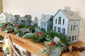 Galvanized Christmas Village In The Entrance Way One Thousand Oaks Christmas Village Entrance Ways Country House Decor