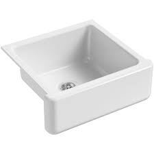 Whether you are updating your existing sink or creating your dream kitchen, the quince single bowl cast iron sink from american standard is the perfect combination of rustic charm and modern convenience. Kohler Whitehaven Farmhouse Apron Front Undermount Cast Iron 24 In Single Bowl Kitchen Sink In White K 5665 0 The Home Depot Single Basin Kitchen Sink Apron Front Kitchen Sink Kohler Whitehaven