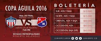 La jornada 1 de la apertura colombia que jugarán junior y independiente medellin tendrá lugar el sábado, 16 enero a las 00:00. Club Junior Fc On Twitter Ya Puedes Adquirir Tu Boleta Para El Partido De Cuartos De Final Por Copaaguila Junior Vs Medellin