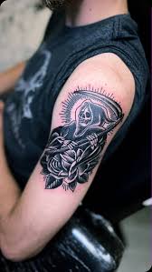 POV: getting an American trad Grim Reaper and rose for your first tat• This was also my first attempt at American Traditional• had lots of fun with it thank you Race!•, #art #artist #tats #tattoo ...