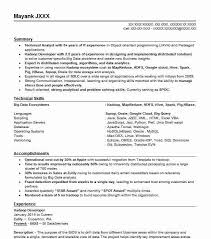hadoop analyst resume december 2020