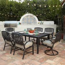 Royal Garden Norman 7 Piece Outdoor Dining Set With Beige Cushions 1700070001 The Home Depot Outdoor Dining Set Patio Dining Set Dining Set