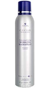 Working spray is a lightweight, humidity resistant spray that helps reduce frizz and leaves hair with a soft, touchable, satin finish. Caviar Anti Aging Working Hair Spray 15 5 Ounce Import It All