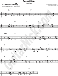 Music is divided into sections called measures by vertical lines called bar lines. Rocket Man Elton John Easy Guitar Sheet Music Guitarnick Com