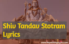 Shiv Tandav Stotram Lyrics Easy Reading For Beginners Songs Lyrics 1) जटाटवीगलज्जलप्रवाहपावितस्थले गलेऽवलम्ब्य लम्बितां भुजङ्गतुङ्गमालिकाम् । डमड्डमड्डमड्डमन्निनादवड्डमर्वयं चकार चण्डताण्डव तनोतु नः शिवः शिवम् ॥१॥
