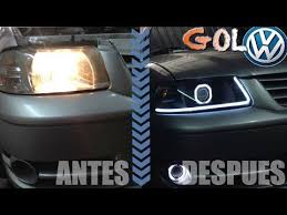 Vw Gol Led Retrofit Headlights Modificacion Led Antes Y Despues Youtube Retrofit Headlights Volkswagen Car Wrap
