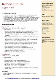 cage cashier resume samples qwikresume