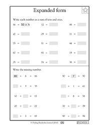 Our grade 1 place value worksheet on adding whole tens & ones. Expanded Form 1st 2nd Grade 1st Grade 2nd Grade Math Worksheet Greatschools