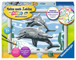 Ravensburger malen nach zahlen für 13,99€. Freundliche Delfine Malen Nach Zahlen Malen Und Basteln Produkte Freundliche Delfine