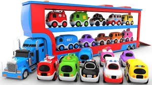 Learn Colors With Transport Carrier Street Vehicles Toys Toy Cars For Kids Learning Colors Toy Cars For Kids Abc Songs