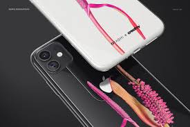 A presentation mockup for showing off app and mobile web designs. Iphone 11 Clear Case Mockup Set Iphone Business Cards Creative Clear Cases