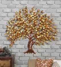 Freshen up your home without a complete makeover. Buy Metal Antique Tree In Golden Wall Art By Malik Design Online Floral Metal Art Metal Wall Art Home Decor Pepperfry Product
