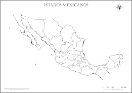 Puede imprimir en hojas a3 o a4. Mapas De Mexico Para Colorear