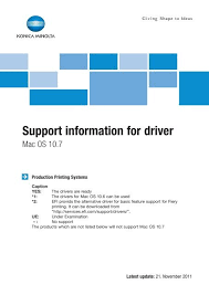 Check here for user manuals and material safety data sheets. Support Information For Driver Konica Minolta