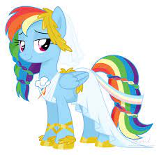 Colourful Wedding Dress By Kumkrum Wow Just Wow This Dress Is Amazing And The Manestyle Is Rainbow Dash And Soarin My Little Pony Applejack Rainbow Dash