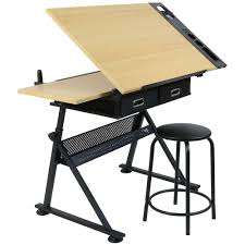 Hartleys Drawing Table With 2 Drawers Drafting Bench Artists Engineering Desk Drawing Table Desk Drawing Table Drafting Table
