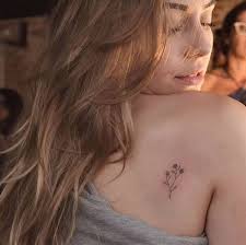 Back Of Neck Shoulder Blade Tattoo Small Back Tattoos Small Shoulder Tattoos
